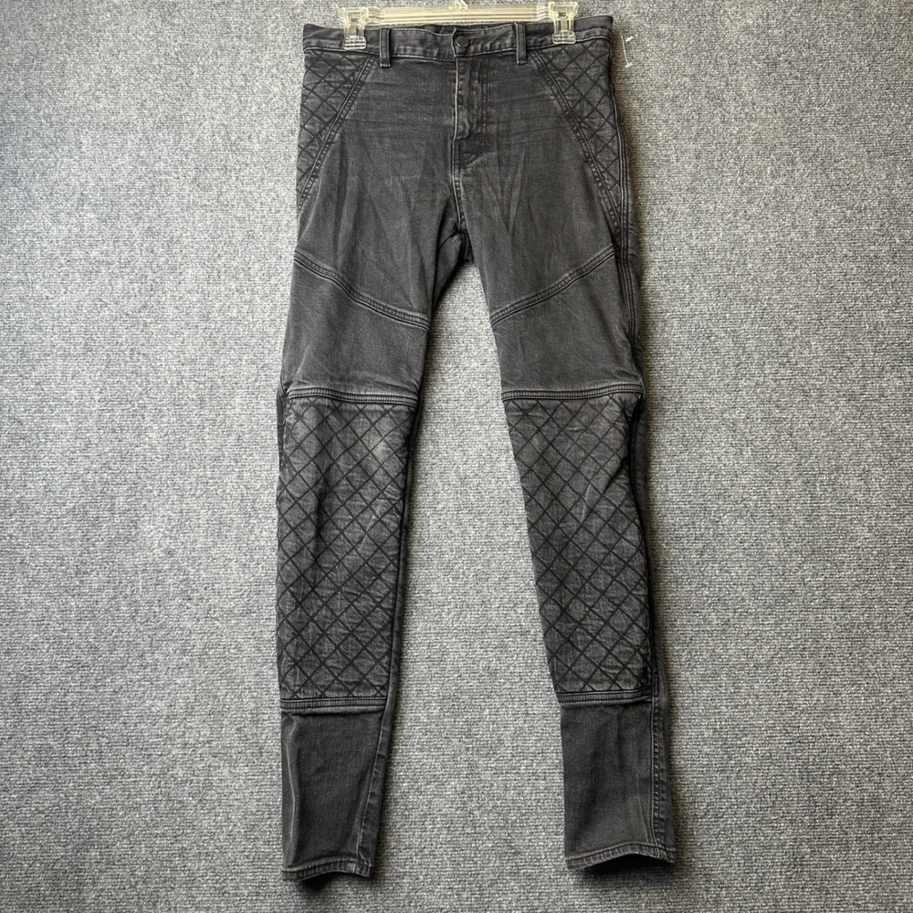 ATWYLD Moto Jeans Womens 30 Black Quilted Knee Biker Motorcycle Kevlar Denim